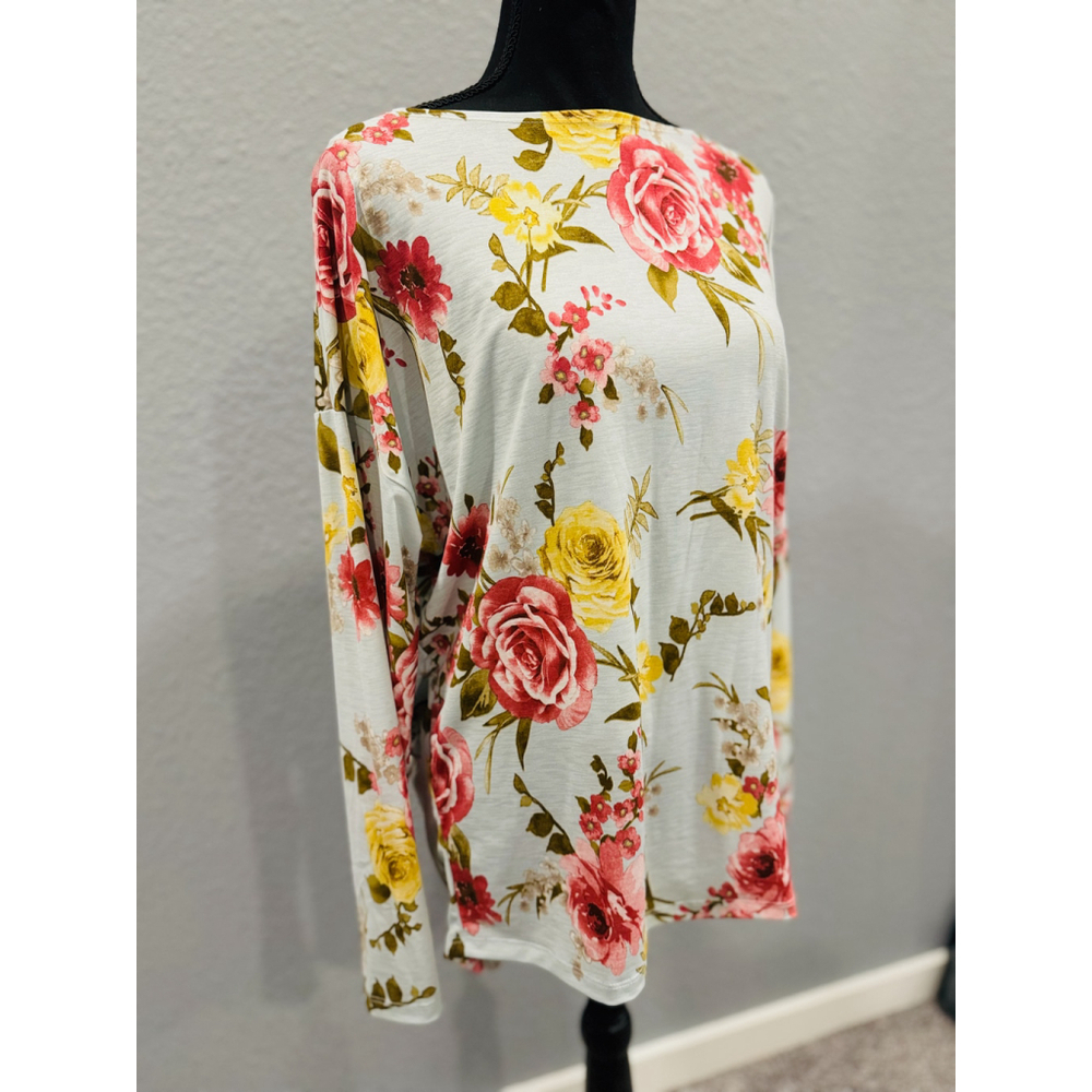White Birch Vibrant Floral Print Top | NWOT | Sz X-Large - Picture 4 of 11